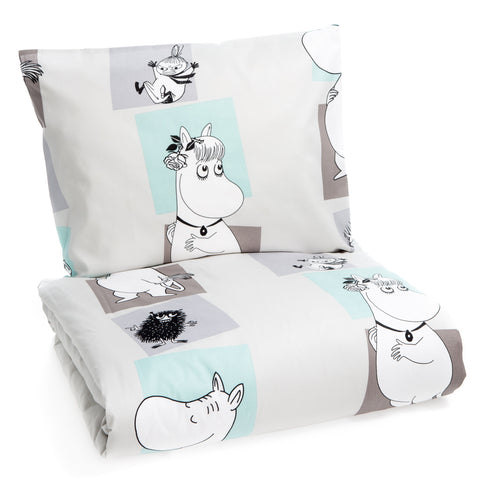 Moomin Squares duvet cover set for children by Finlayson