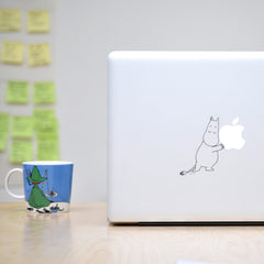 Moomintroll hug laptop sticker