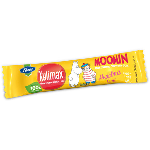 Box of Moomin Xylitol chewing gum by Fazer
