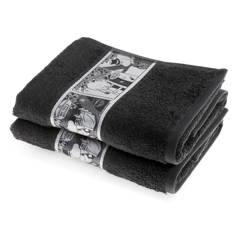 Moominpappa hand towel comic dark grey 50 x 70 cm by Finlayson