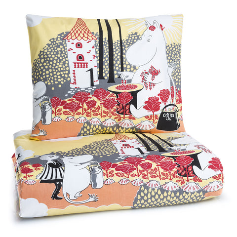 Rose Moomin yellow duvet cover 120 x 160 cm by Finlayson