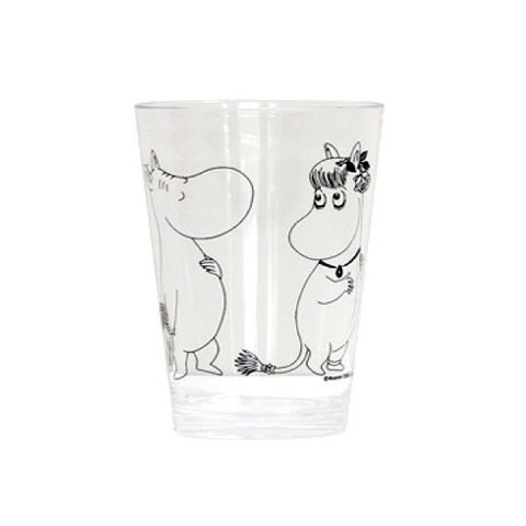 Moomin clear drinking glass by Martinex