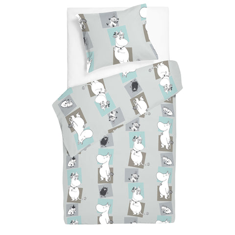 Moomin Squares duvet cover set for adults by Finlayson