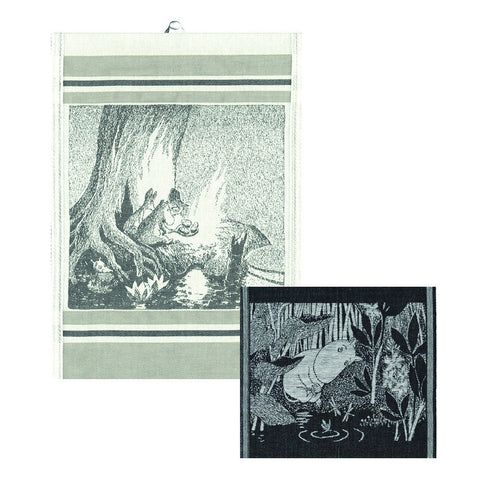 Late Supper towel & Dragonfly dishcloth gift set by Ekelund