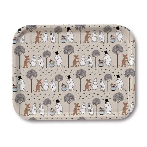 Moomin Pattern Beige Tray by Opto Design