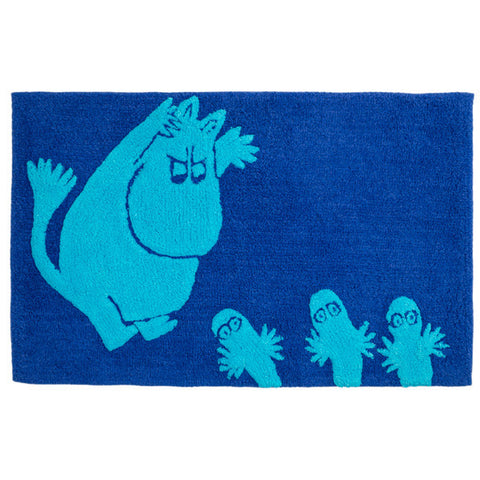 Moomintroll bathroom rug blue by Finlayson