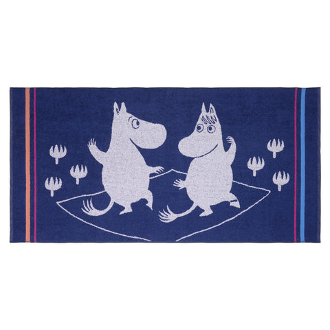 Magic Moomin bath towel blue