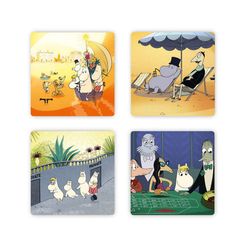Moomin Riviera Sunbathing Coaster 4-pack