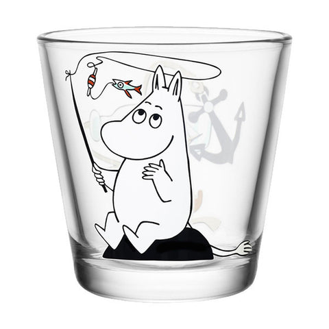 Moomintroll fishing 21 cl glass by Arabia