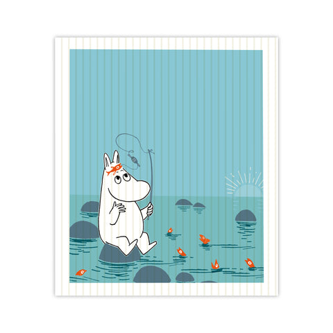 Moomin fishing dish cloth