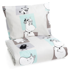 Moomin Squares duvet cover set for adults by Finlayson